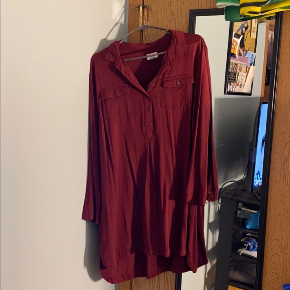 3/4 length sleeve shirt dress